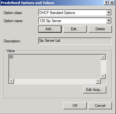 Predefined standard options