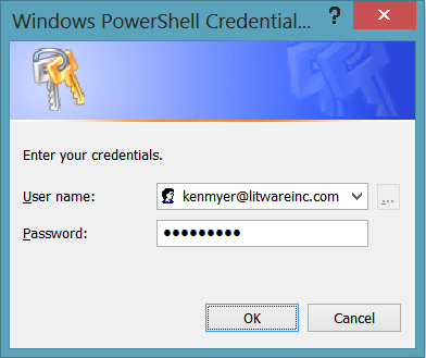 Windows PowerShell credentials log in